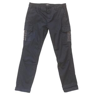 Mason’s Forte Dei Marmi Italy Trousers Studded Pocket Black Cargo Pants